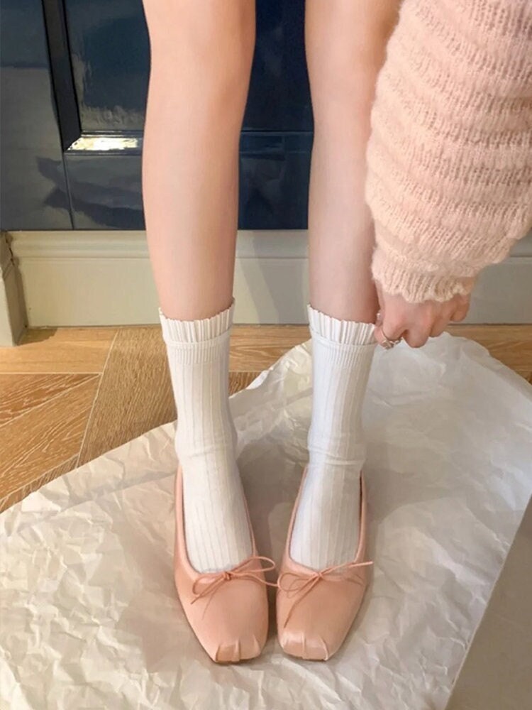 Ruffle Crew Socks For Women