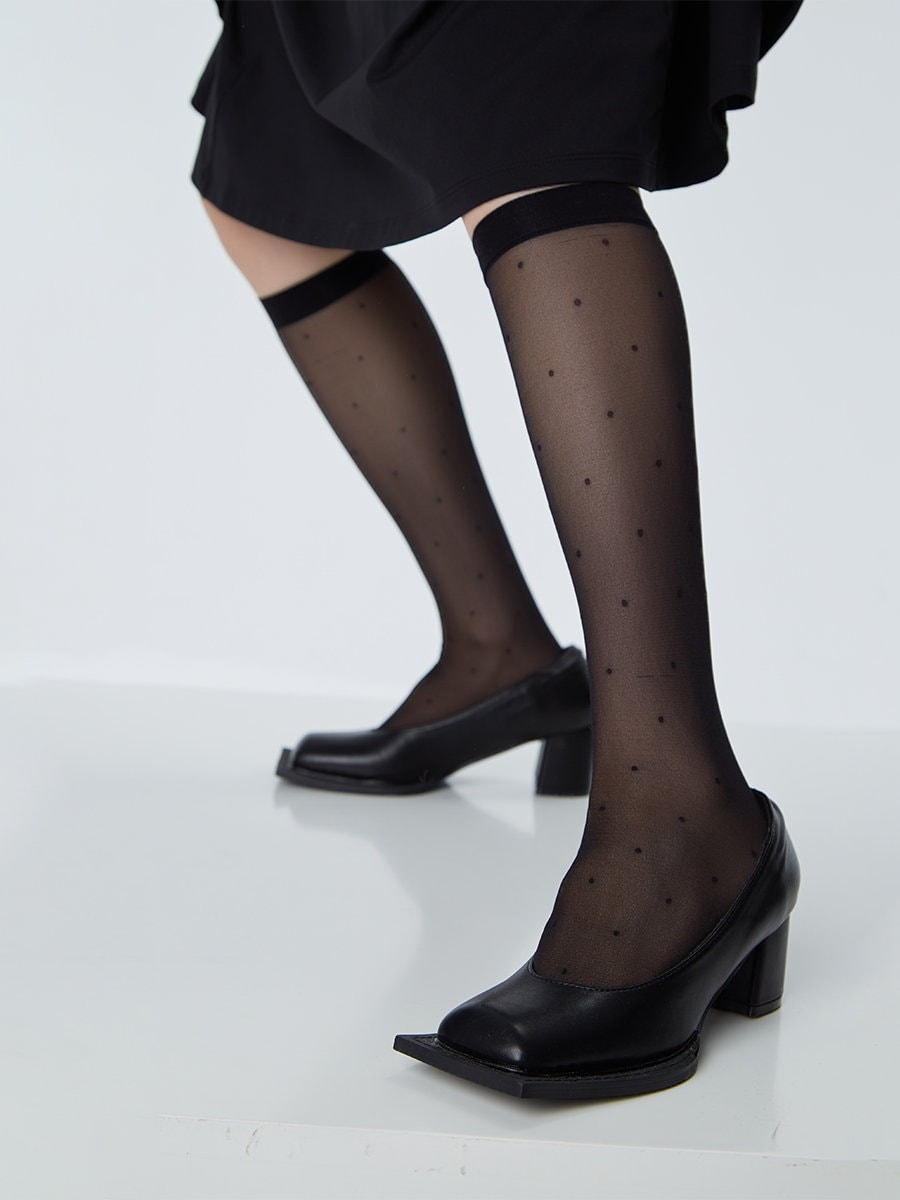 Polka Dots Knee High Stockings For Women