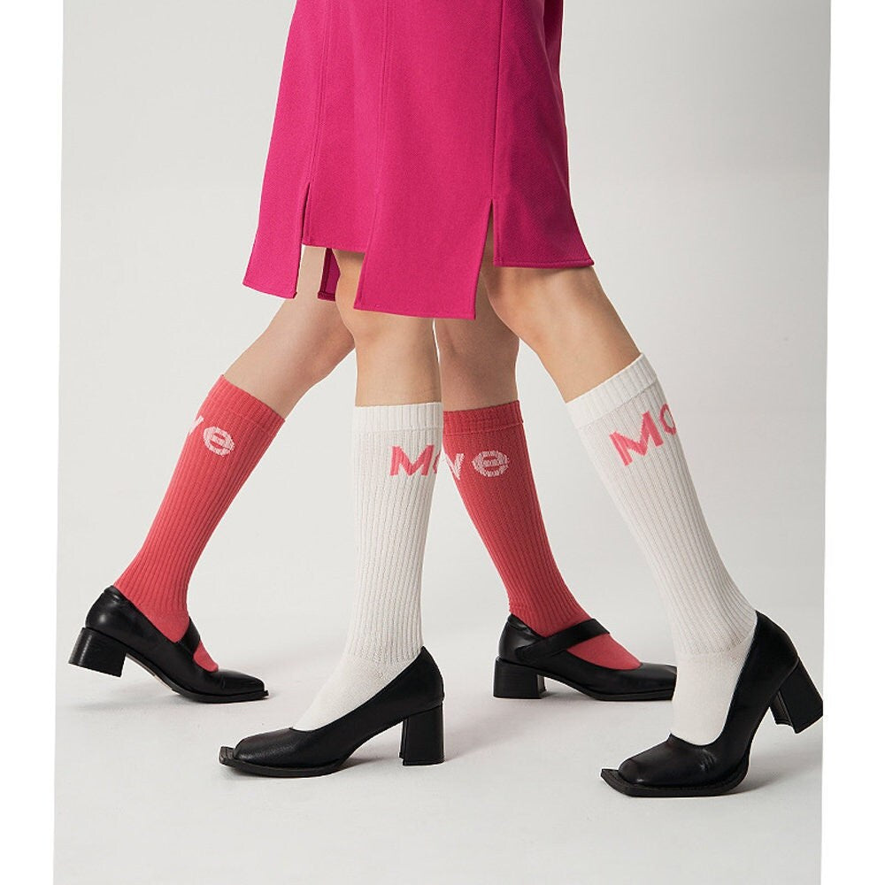 Ribbed Knit Knee High Socks For Women