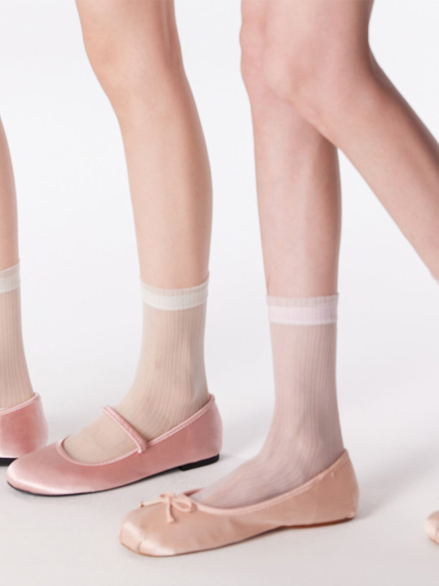 Pinstripe Sheer Crew Socks