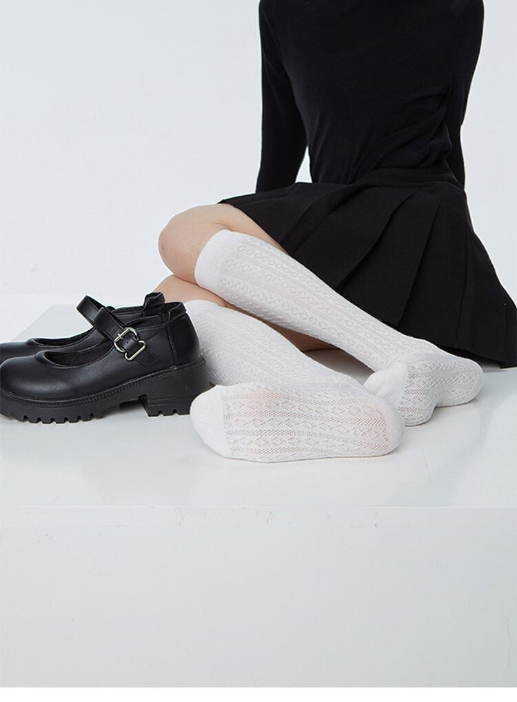 Ribbed Knit Knee High Socks For Women