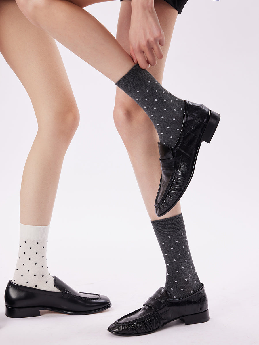 Polka Dot Crew Socks