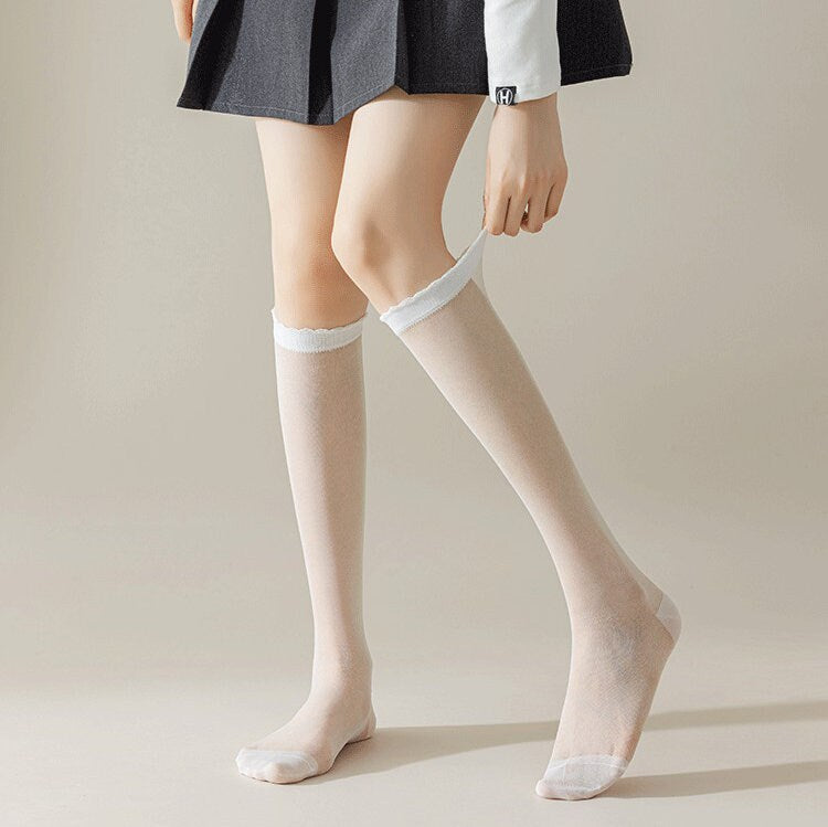 Shiny Knee High Socks