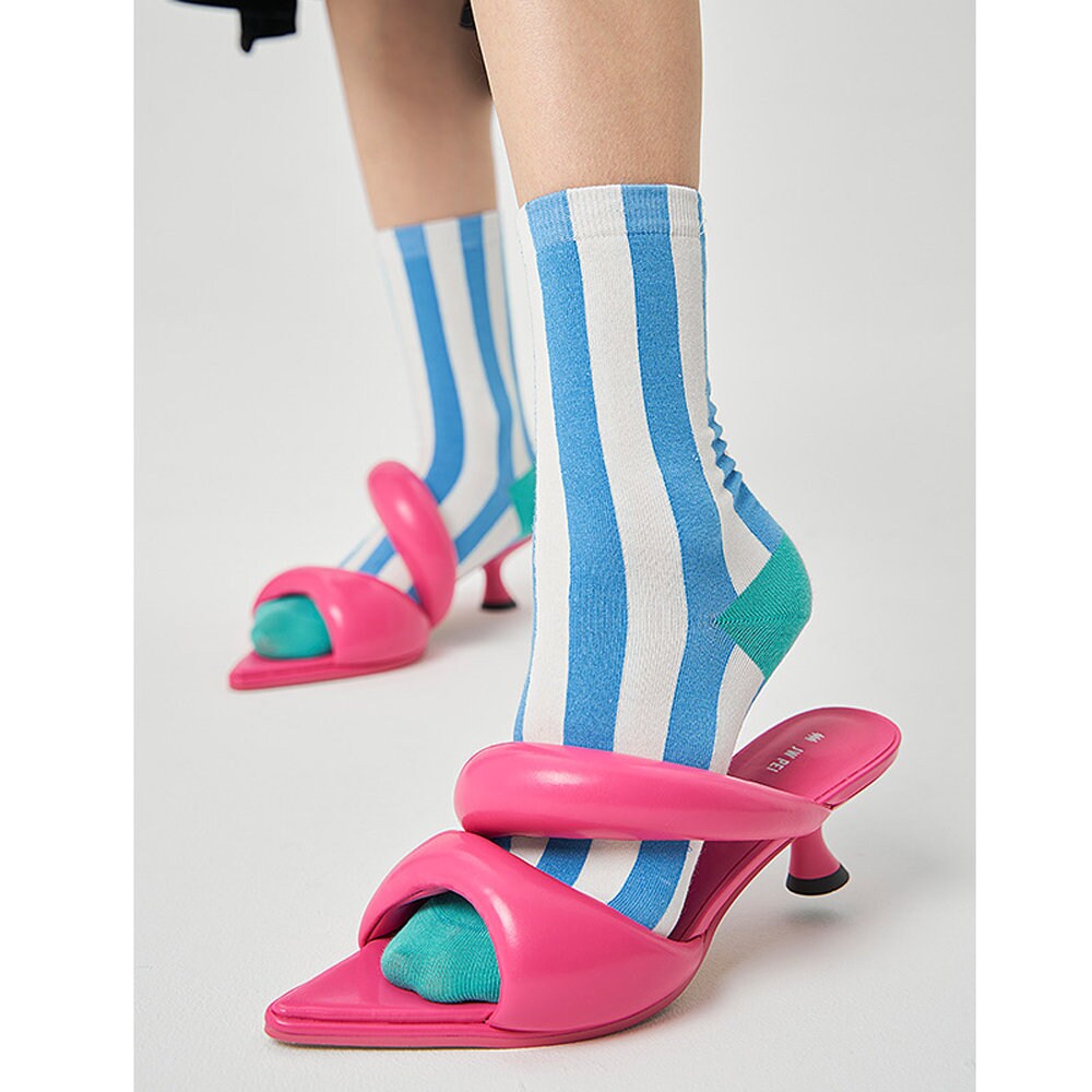 Sailor Stripe Cotton Crew Socks For Women