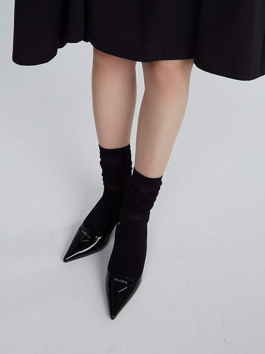 Slouch Semi-Sheer Crew Socks For Women