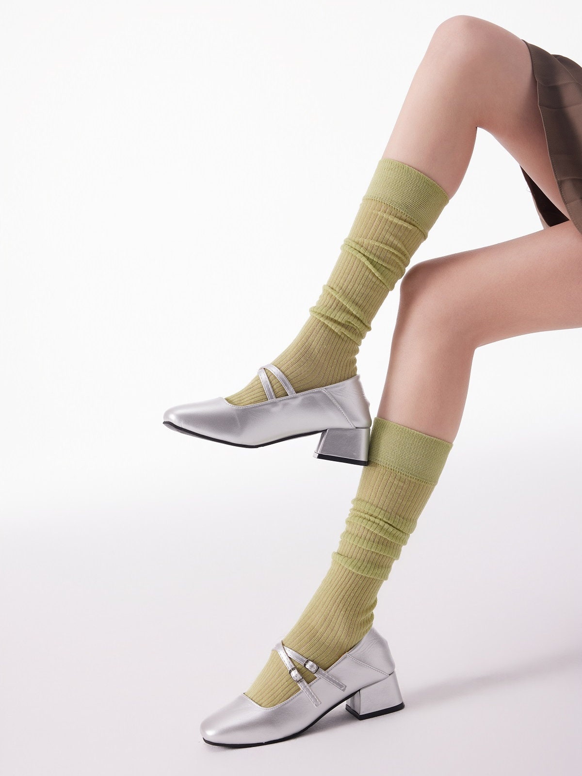 Stripe Semi-Sheer Knee High Socks For Women