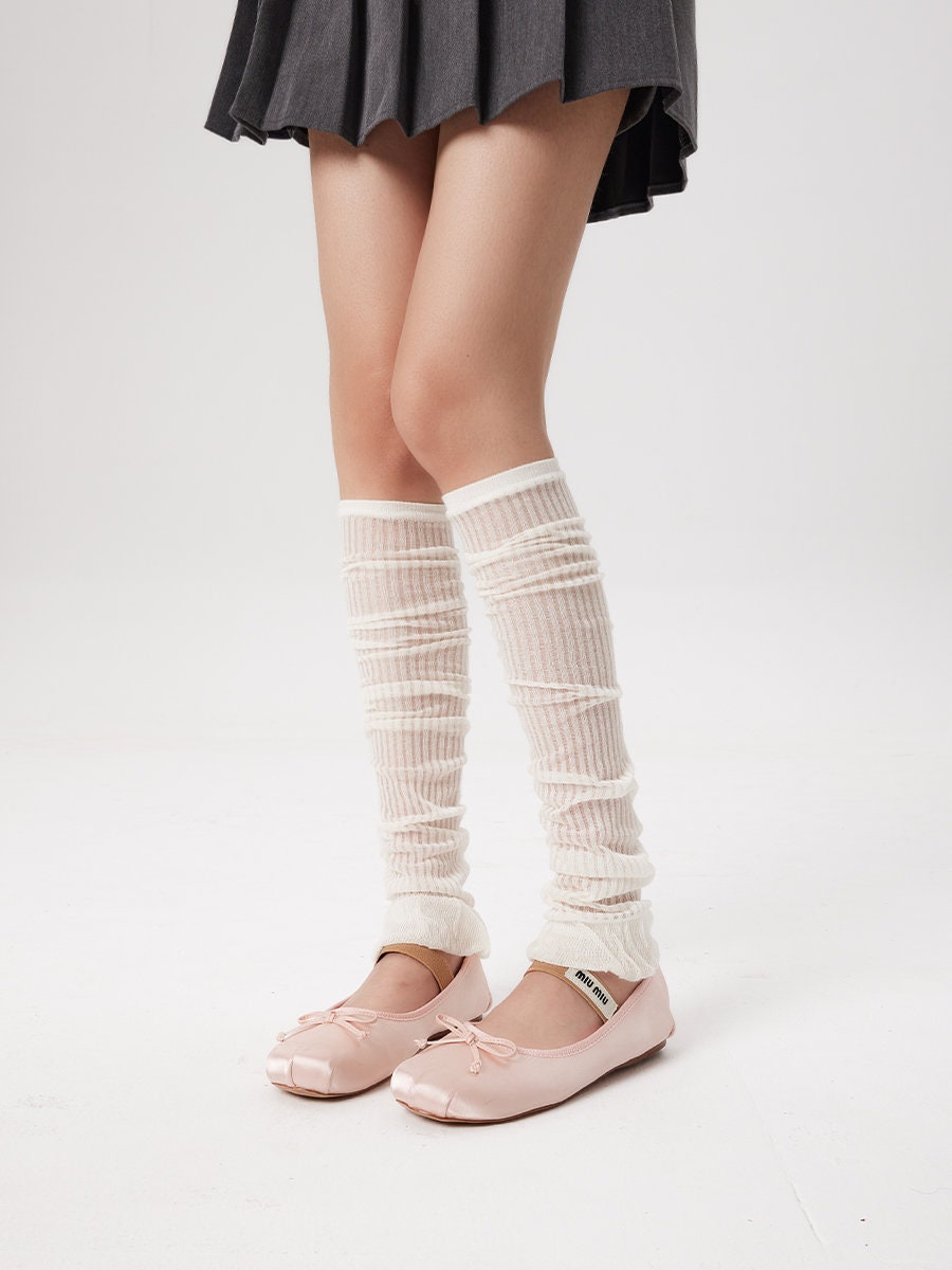 Slouch Semi-Sheer Leg Warmers Socks For Women