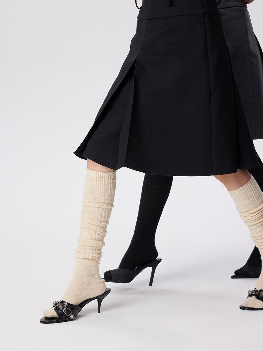 Ribbed Thigh High Socks