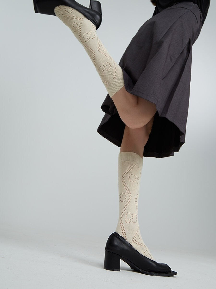 Pointelle Knee High Socks For Women