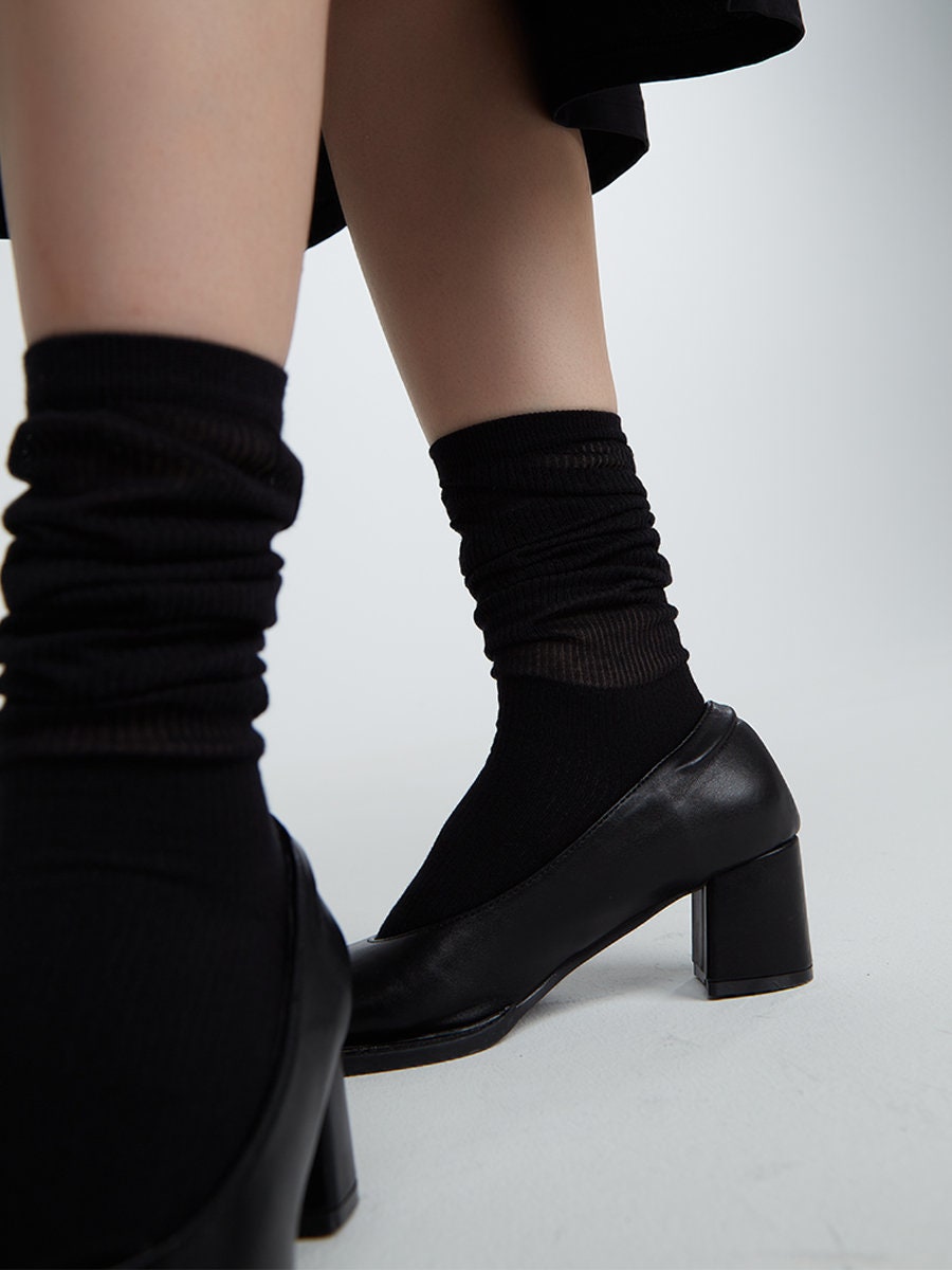 Slouch Semi-Sheer Crew Socks For Women