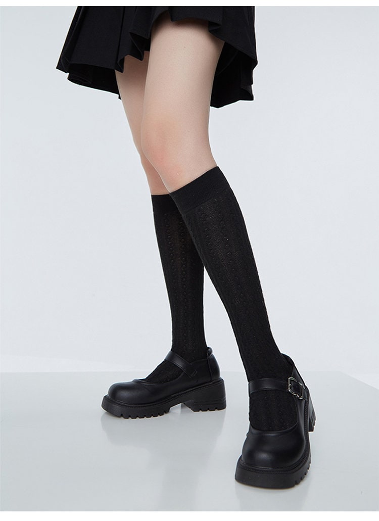 Ribbed Knit Knee High Socks For Women