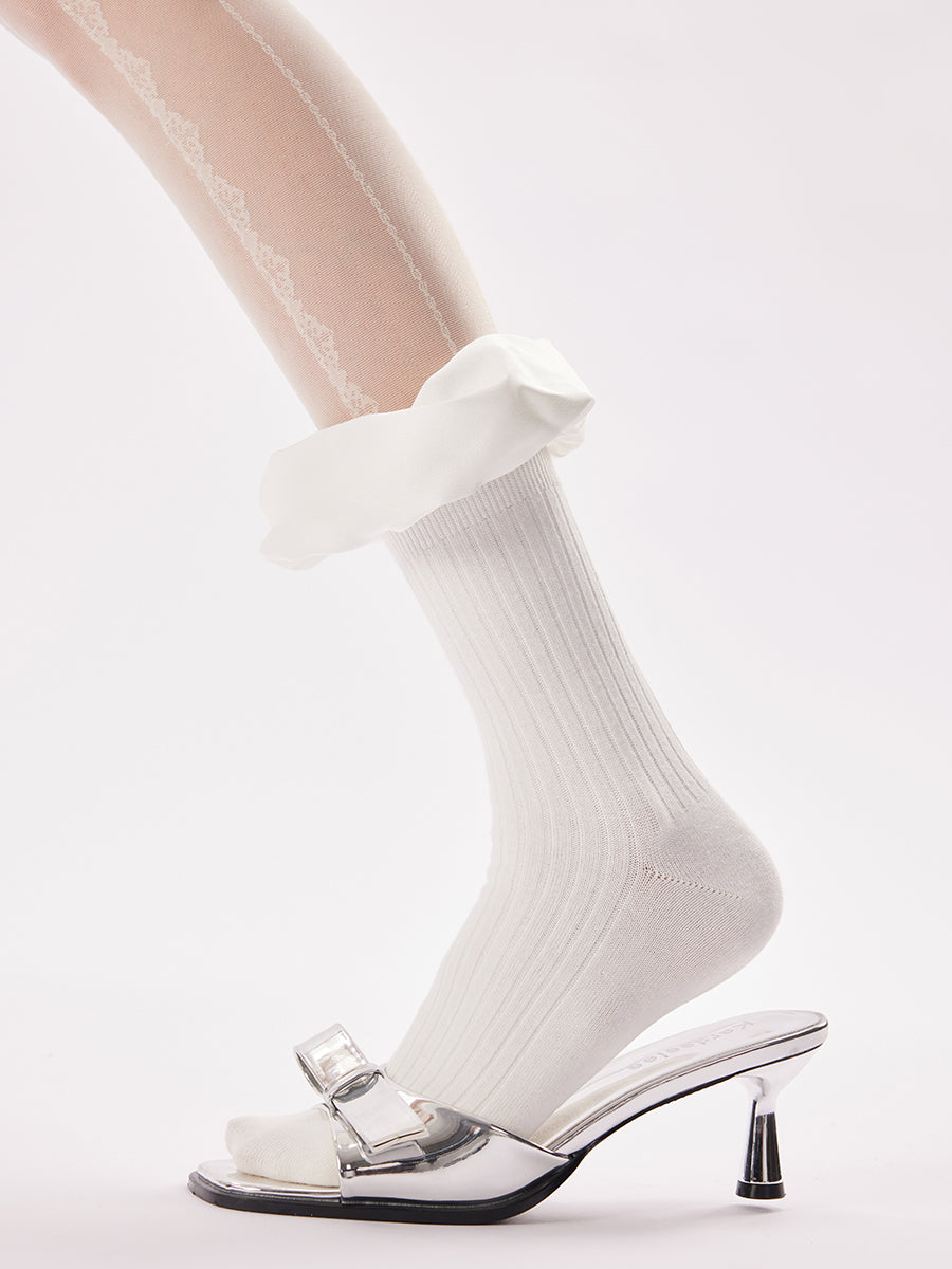 Slouch Cuff Ribbed Crew Socks
