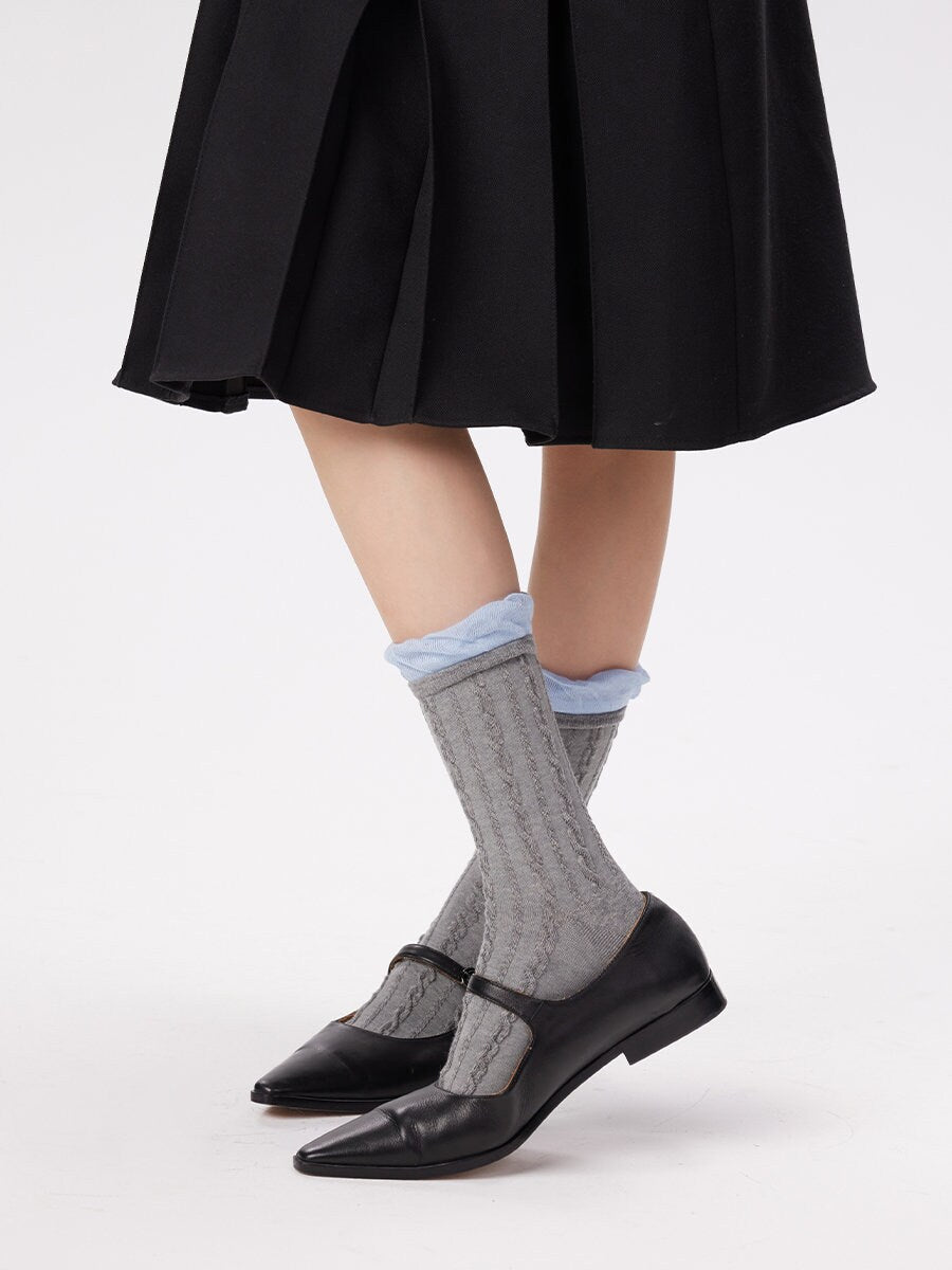 Slouch Textured Crew Socks For Women