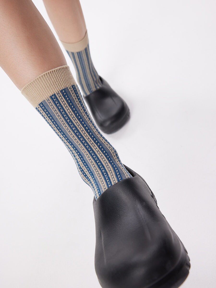 Stripe Quarter Socks For Women