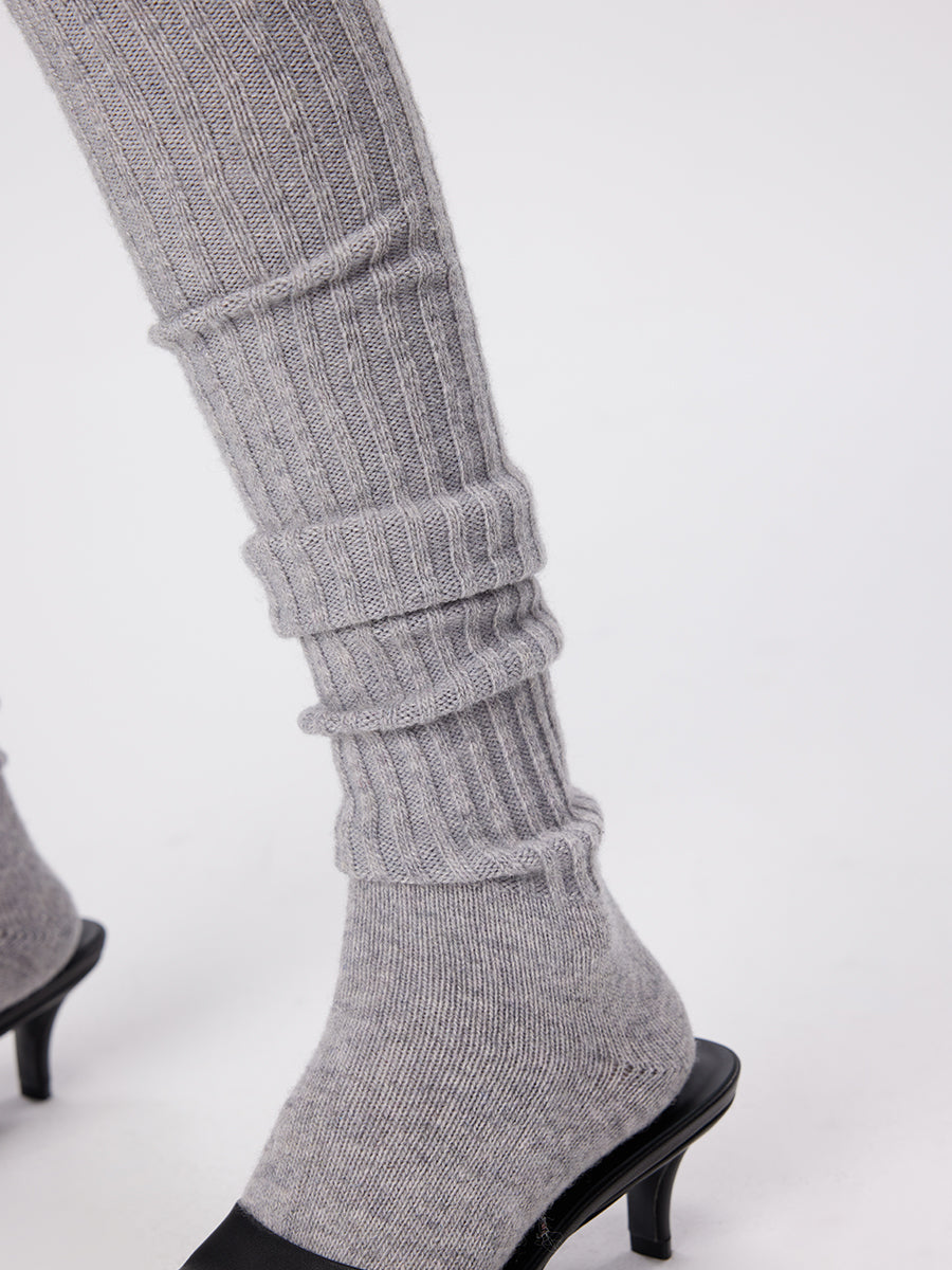 Ribbed Thigh High Socks