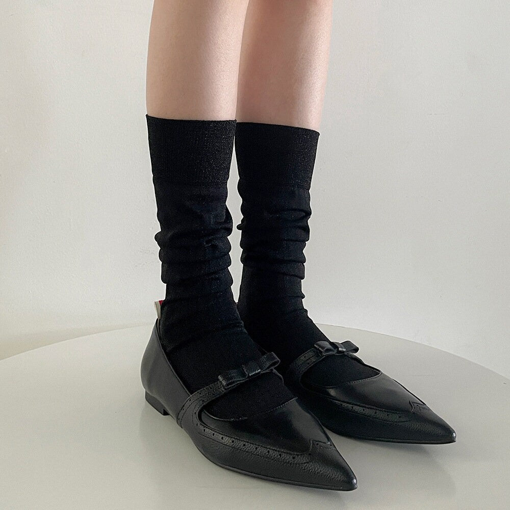 Shiny Knee High Socks / Calf Socks For Women