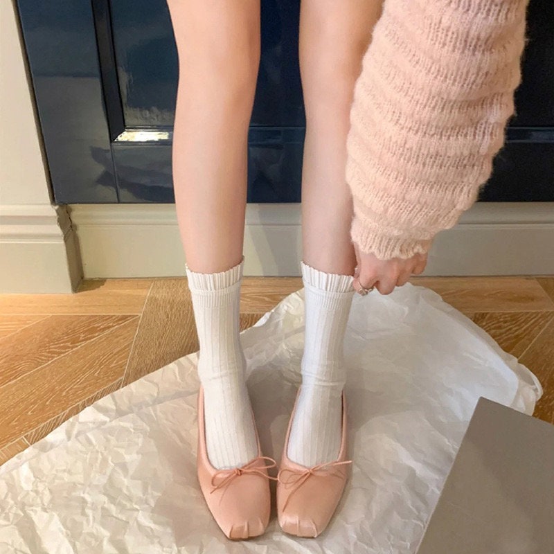 Ruffle Crew Socks For Women