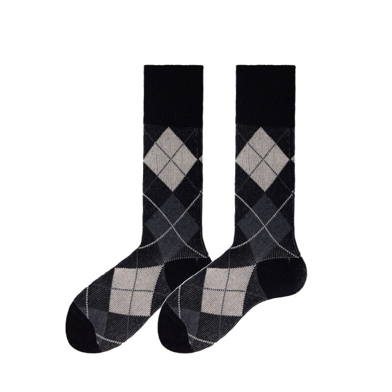 Argyle Crew Socks / Calf Socks For Women