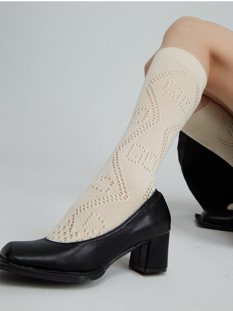 Pointelle Knee High Socks For Women