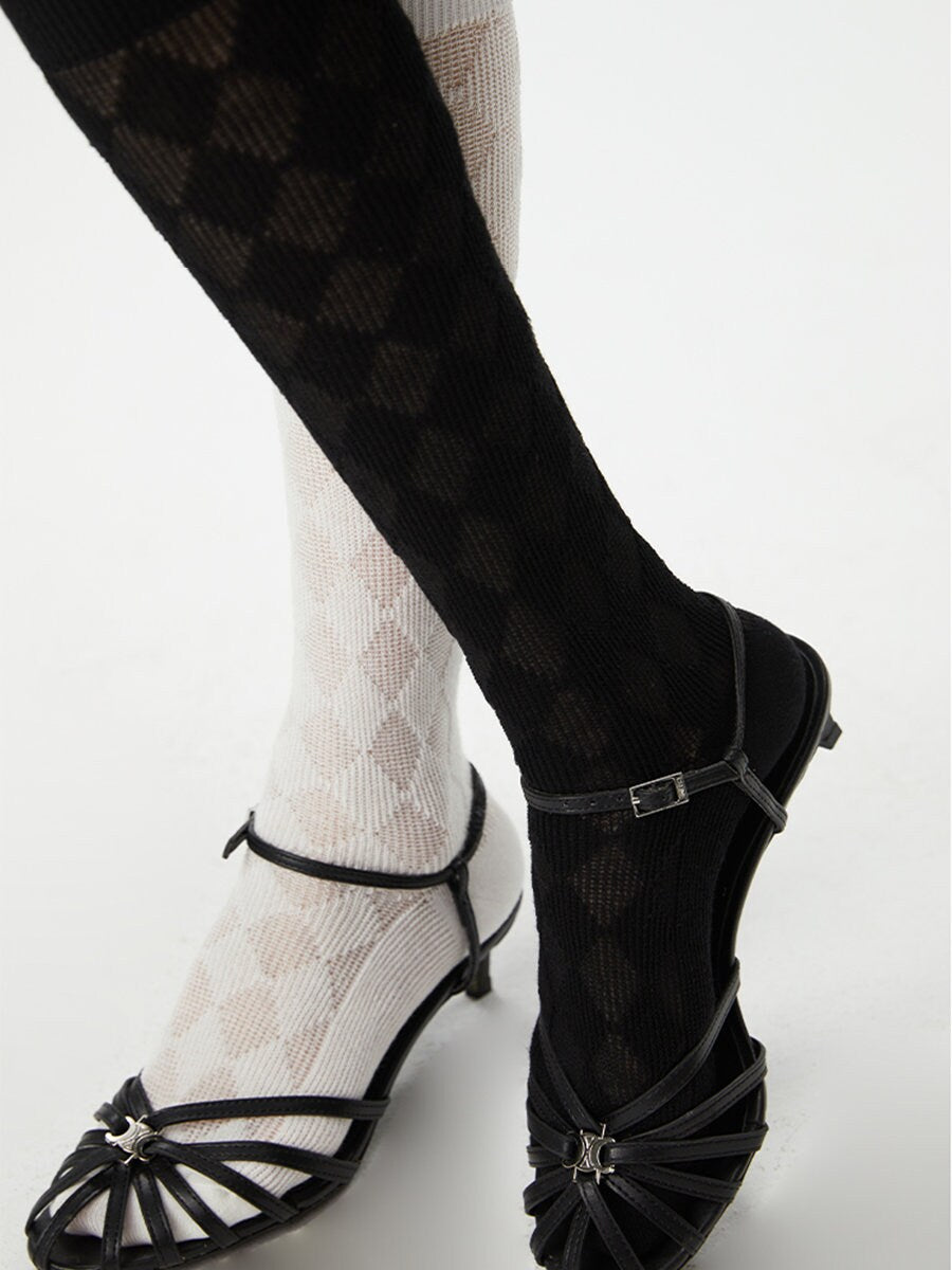 Argyle Semi-Sheer Knee High Socks For Women – ShinyWalk