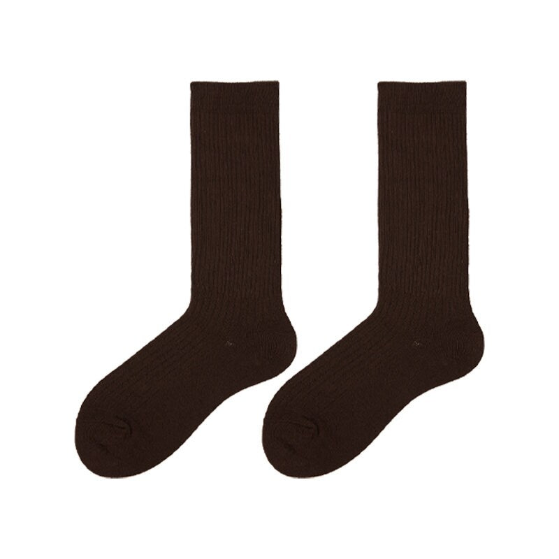 Ribbed Knit Slouch Crew Socks / Calf Socks For Women