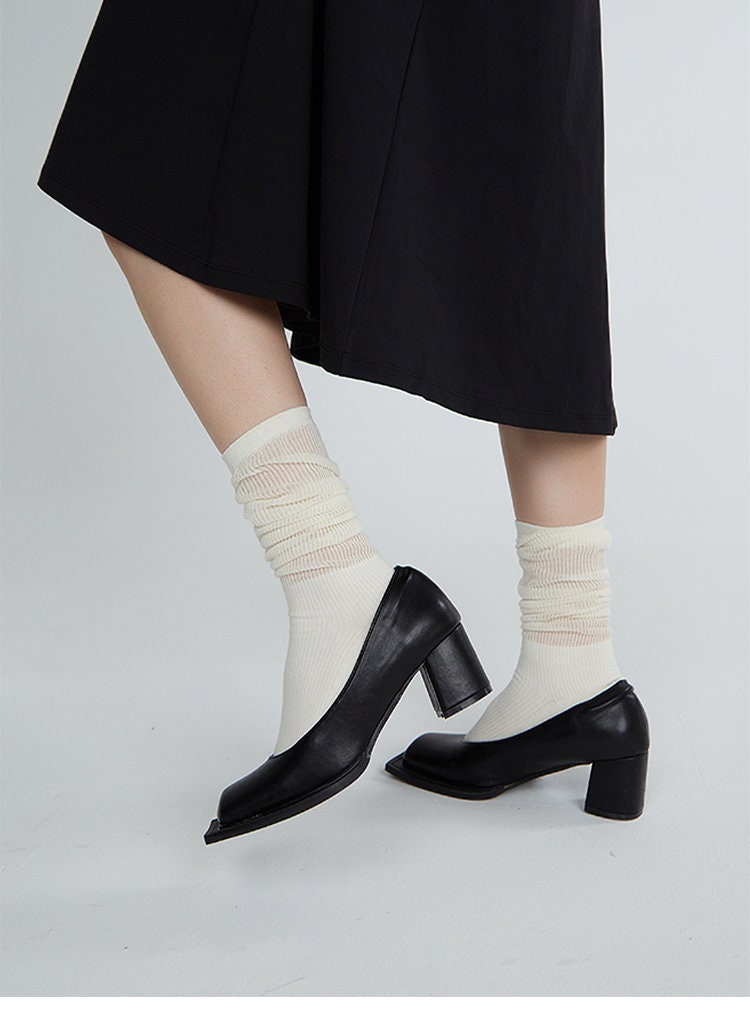 Slouch Semi-Sheer Crew Socks For Women