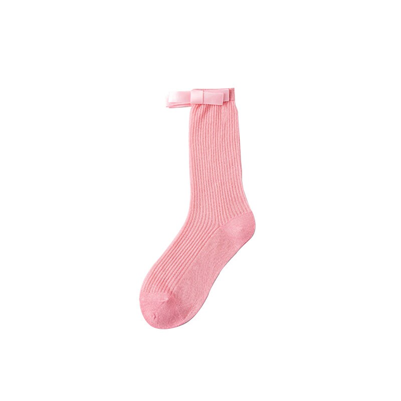 Bow Semi-Sheer Stripe Crew Socks / Calf Socks For Women