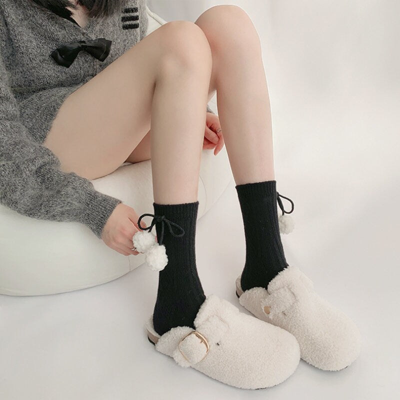 Drop Ball Quarter Socks For Women