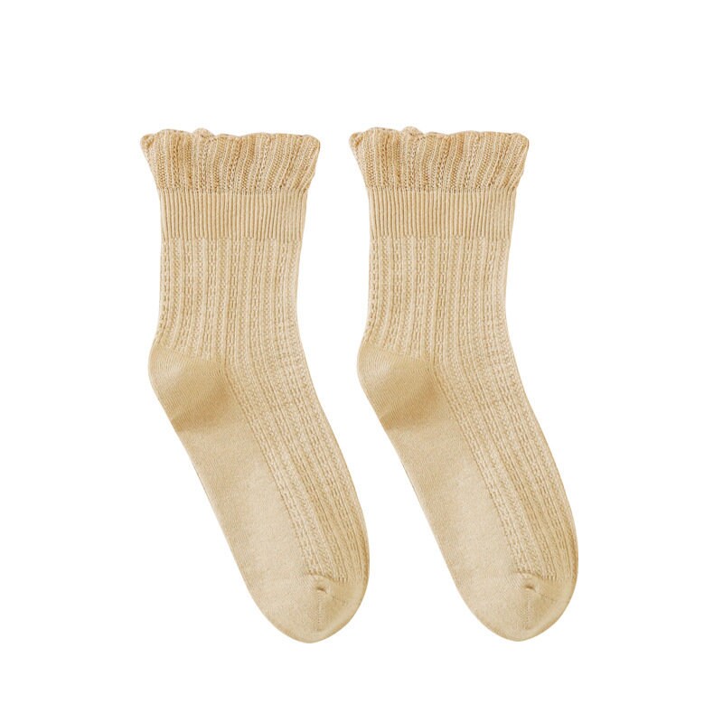 Ruffle Trim Quarter Socks For Women