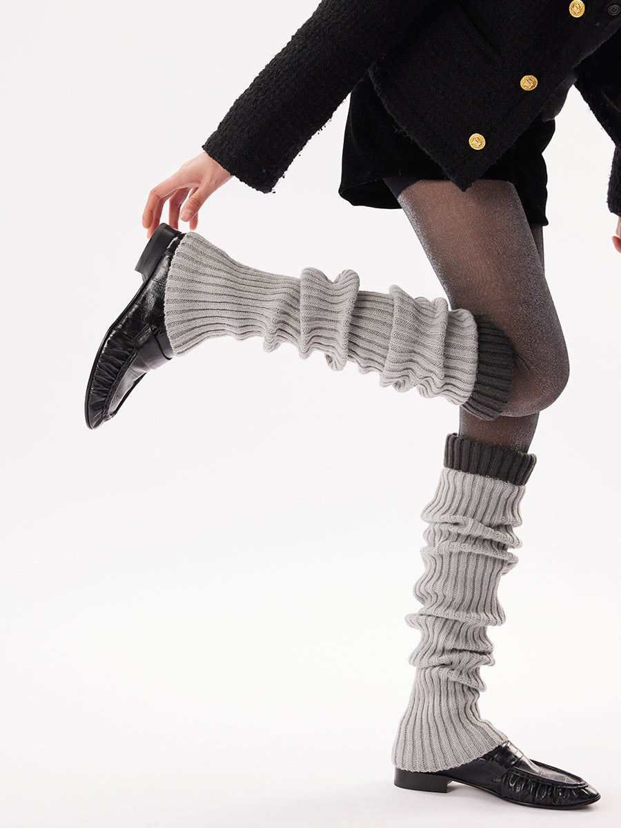 Colorblock Over-the-Knee Ribbed Knit Leg Warmers