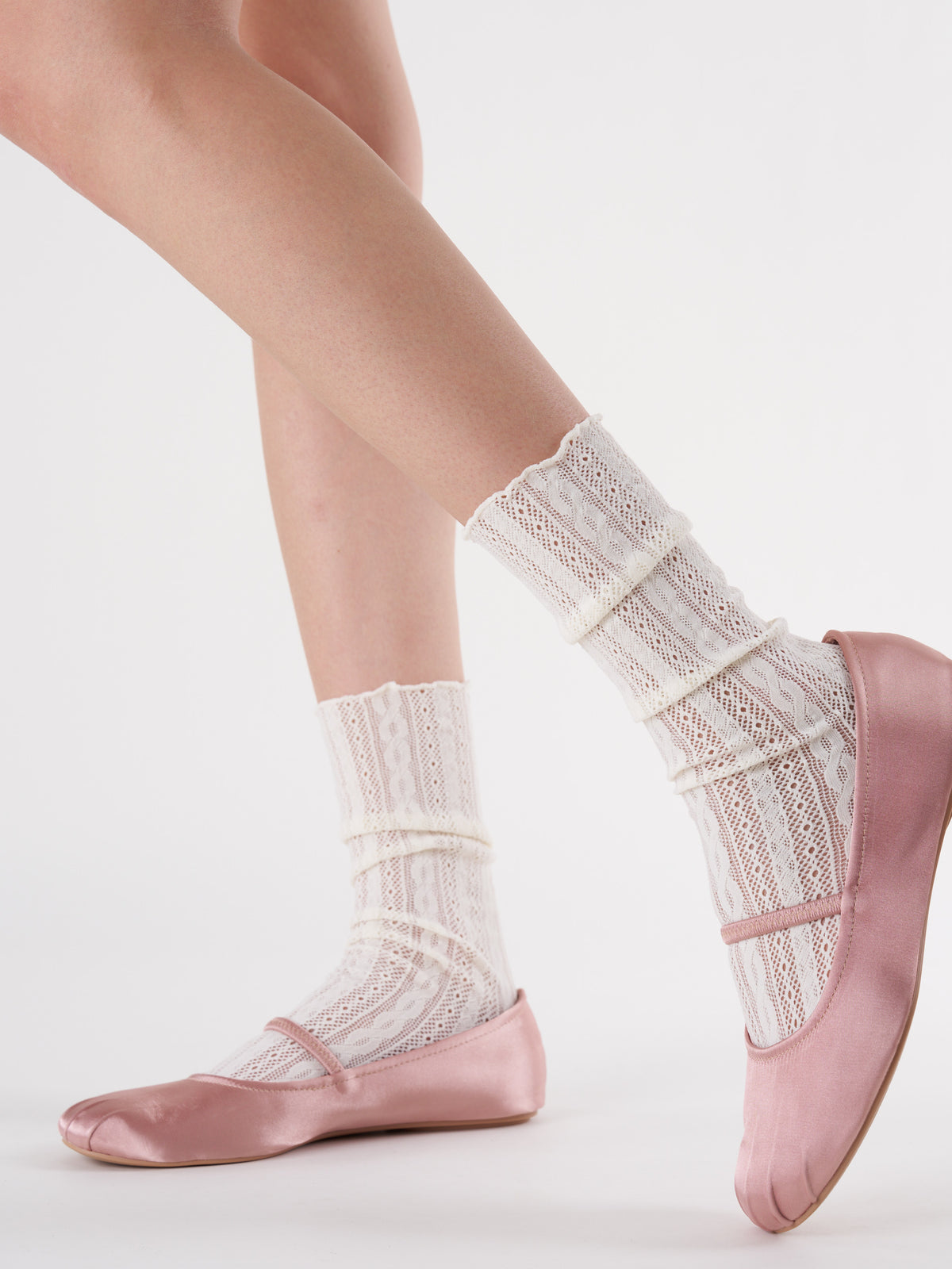 Pointelle Slouch Crew Socks