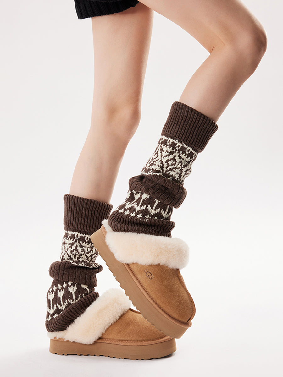 Nordic Ribbed Knit Leg Warmers