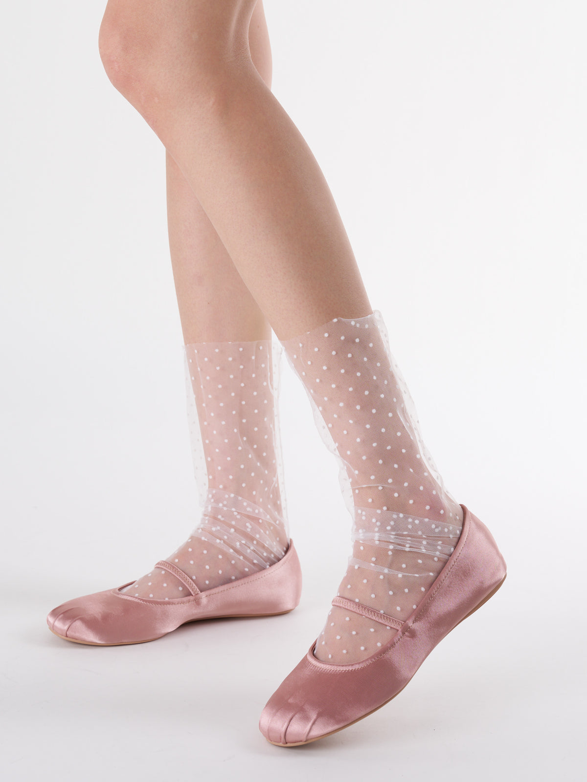 Polka Dot Tulle Crew Socks